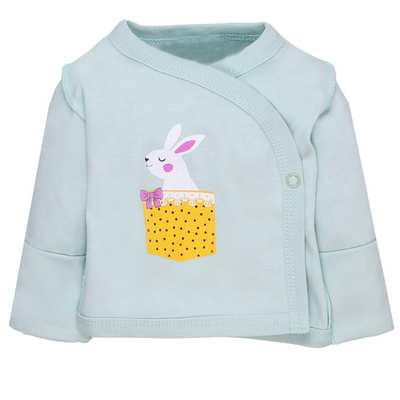 Распашонка уни, 50-56 см, интерлок 100% хлопок, зеленый с аппликацией