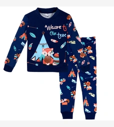 Дитяча піжама для хлопчика, р.86-146 см, інтерлок, синя з принтом фото на tatoshka.ua