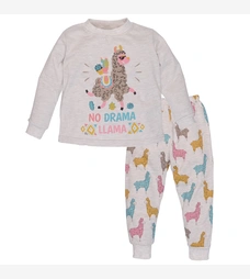 Дитяча піжама для дівчинки, р.86-164 см, щільний кулір , бежева з принтом фото на tatoshka.ua