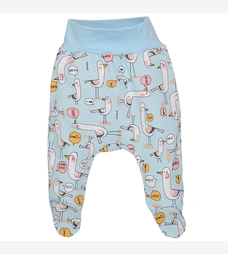 Повзунки на резинці уні, 50-62см, інтерлок, блакитний з принтом фото на tatoshka.ua