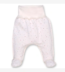 Повзунки на резинці для дівчинки, 50-62см, футер, білі з принтом фото на tatoshka.ua