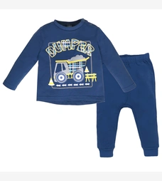 Костюм дитячий комлектом, р.80-98 см, петельний футер, синій з аплікацією фото на tatoshka.ua