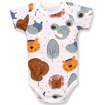 Боді уні, 68-92 см, рібана , біла з принтом