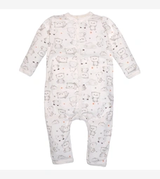 Дитячий комбінезон уні, р.80-86 см, кулір, молочний з принтом фото на tatoshka.ua