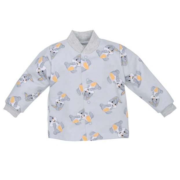 Дитяча кофточка уні , р.68-86 см, футер, сіра з принтом фото Татошка