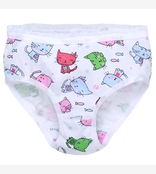 Труси для дівчинки, 80-134см, рібана, білі з принтом фото на tatoshka.ua