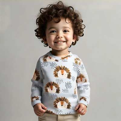 Дитяча кофточка уні, р.74-116 см, рібана, голуба з принтом