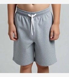 Шорти для хлопчика, 116-164см, футер петельний без підчосу, сірий меланж з принтом фото на tatoshka.ua