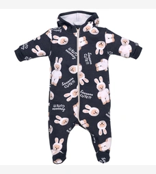 Дитячий комбінезон уні р.56-86 см, футер тринитка, сірий з принтом фото на tatoshka.ua