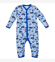 Дитячий комбінезон для хлопчика р.80-86 см, кулір, блакитний з принтом фото на tatoshka.ua