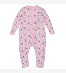 Детский комбинезон для девочки, р.80-86 см, кулир, розовый с принтом фото на tatoshka.ua