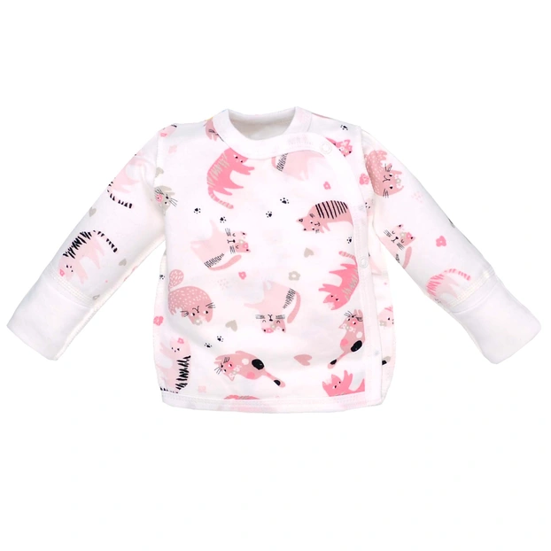 Распашонка для девочки, 50-62 см, футер 100% хлопок, белый с принтом фото Татошка