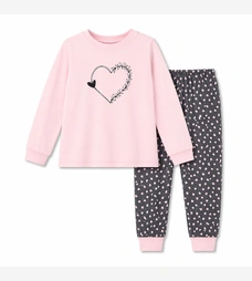 Піжама дитяча для дівчинки, р.140-164 см, інтерлок, рожева з принтом фото на tatoshka.ua