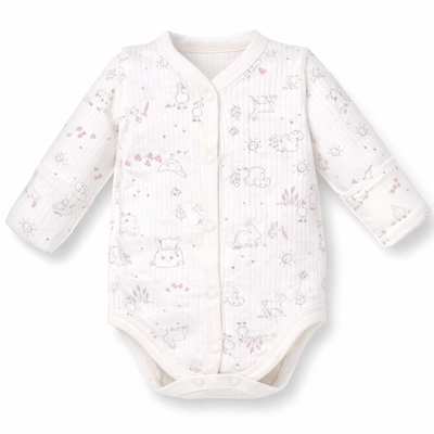 Напівкомбінезон уні, 62-68 см, інтерлок рапорот 100% бавовна,молочний з принтом