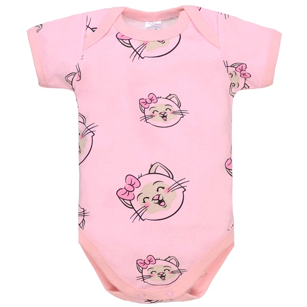 Боді для дівчинки, 68-92 см, рібана 100% бавовна, рожева з принтом фото Татошка