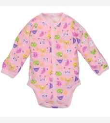 Боди для девочки, 68-86 см, интерлок 100% хлопок, розовый с принтом фото на tatoshka.ua