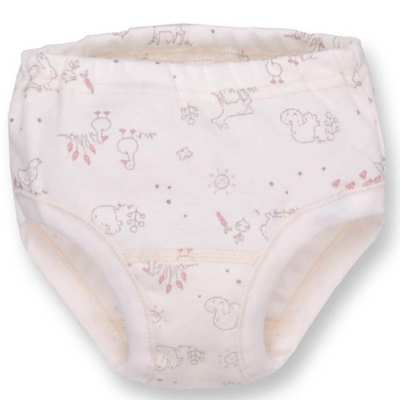Труси класичні для дівчинки, 80-116см, Рібана 100% бавовна, молочні з принтом