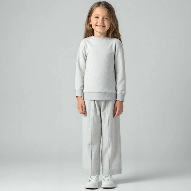 Комплект дитячий для дівчинки, р.116-128 см, петельний футер, рожевий фото Татошка