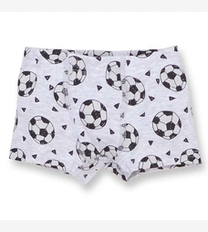 Дитячі труси-боксери для хлопчика, р. 92-164 см, рібана, сірий меланж з принтом фото на tatoshka.ua