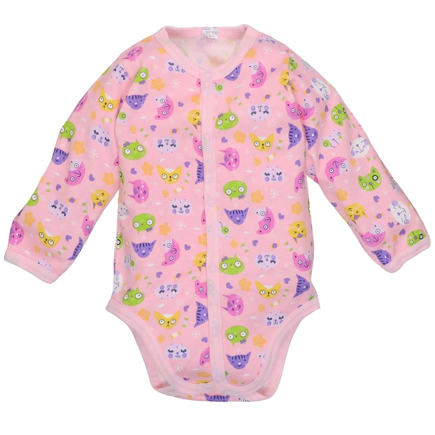 Боди для девочки, 68-86 см, интерлок 100% хлопок, розовый с принтом фото Татошка