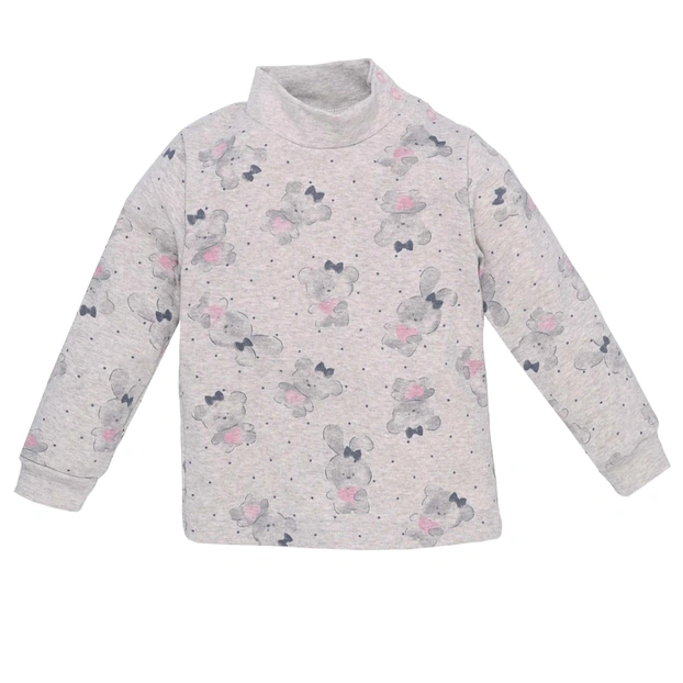 Дитячий гольф для дівчинки, р.86-116 см, рібана, бежевий з принтом фото Татошка