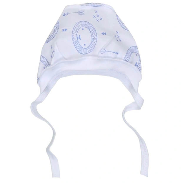 Дитячий чепчик уні, рібана, білий з принтом фото Татошка