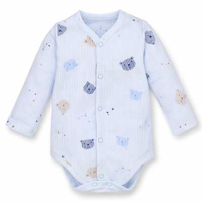 Напівкомбінезон уні, 62-68 см, інтерлок рапорот 100% бавовна,блакитний з принтом