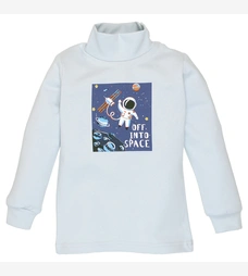 Дитячий гольф для хлопчика, р.86-116 см,рібана з подчесом, голубий з аплікацією фото на tatoshka.ua