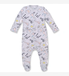 Дитячий комбінезон уні р.62-68 см, кулір, сірий меланж з принтом фото на tatoshka.ua