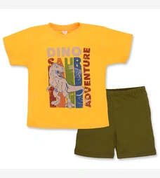 Комплект дитячий для хлопчика, р.104-128 см, кулір, жовтий з зеленим фото на tatoshka.ua