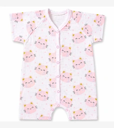 Пісочник для дівчинки, 62-74см, муслін 100% бавовна, білий з принтом фото на tatoshka.ua