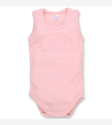 Дитяча боді-майка для дівчинки, р. 68-86 см, ажур, рожеве з принтом фото на tatoshka.ua