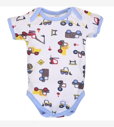 Боді для хлопчика, 68-92 см, рібана 100% бавовна, блакитне з принтом фото на tatoshka.ua