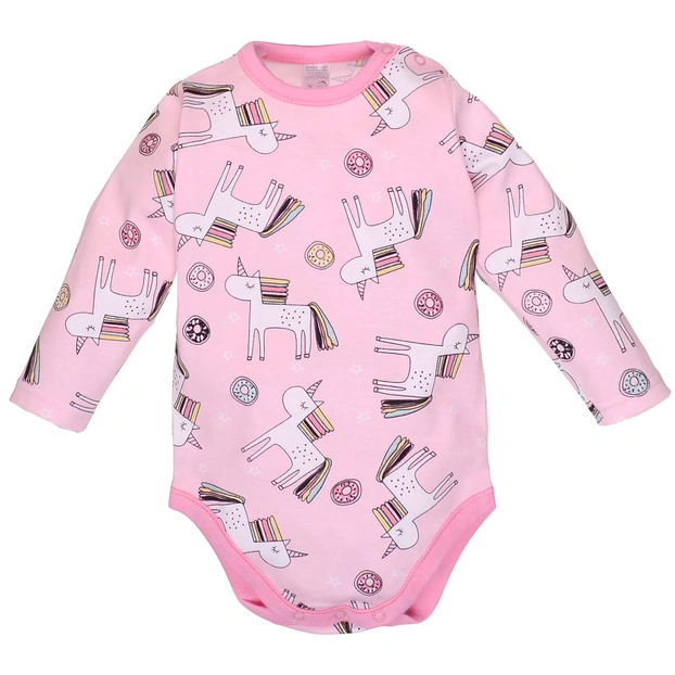 Боді для дівчинки, 80-98 см, інтерлок 100% бавовна, рожева з принтом фото Татошка