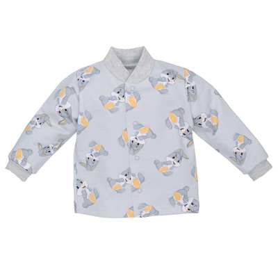 Дитяча кофточка уні , р.68-86 см, футер, сіра з принтом