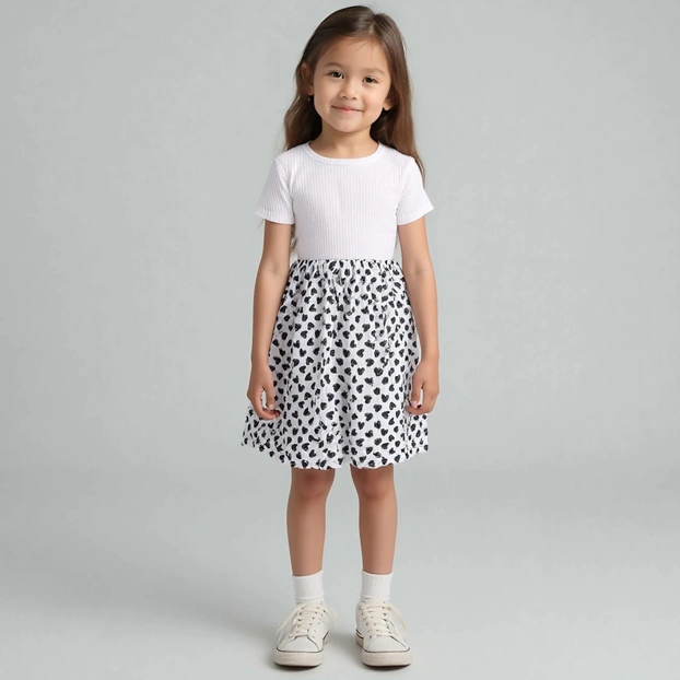 Дитяча сукня, р.110-134 см, муслін, біла з принтом фото Татошка