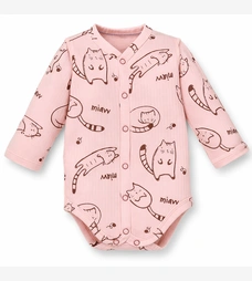 Напівкомбінезон для дівчинки, 56 см, інтерлок  рапорот, рожевий з принтом, ручка 'трансформер' фото на tatoshka.ua