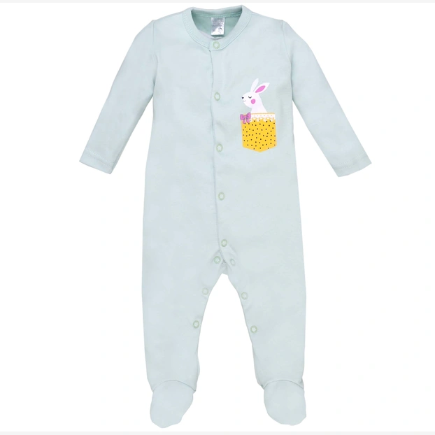 Детский комбинезон уни, р.62-74 см, интерлок, зеленый с аппликацией. фото Татошка