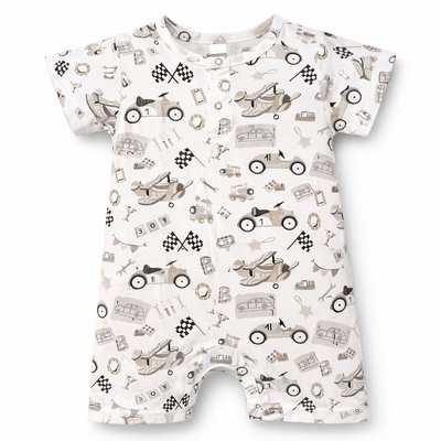 Песочник уни, 80-86см, муслин 100% хлопок, белый с принтом