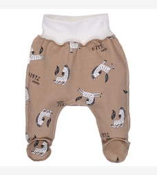 Повзунки на резинці уні, 56-74см, інтерлок, коричневий з принтом фото на tatoshka.ua