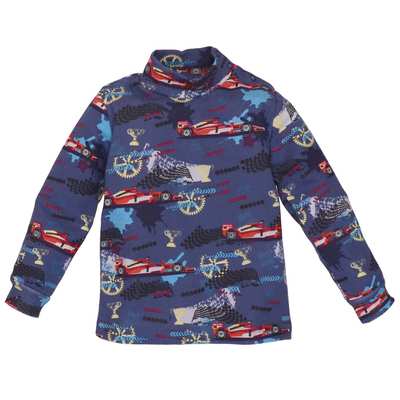 Дитячий гольф для хлопчика, р.86-116 см, рібана, синій з принтом