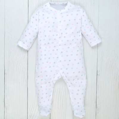 Дитячий комбінезон для дівчинки р.62-86 см, інтерлок, білий з принтом