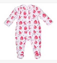 Детский комбинезон для девочки, р.56см, кулир, белый с принтом. фото на tatoshka.ua