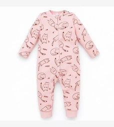 Детский комбинезон для девочки, р.80-86 см, интерлок 'рапорт', розовый с принтом. фото на tatoshka.ua