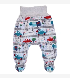 Ползунки на резинке для мальчика, 50-80см, интрелок, белый с принтом фото на tatoshka.ua