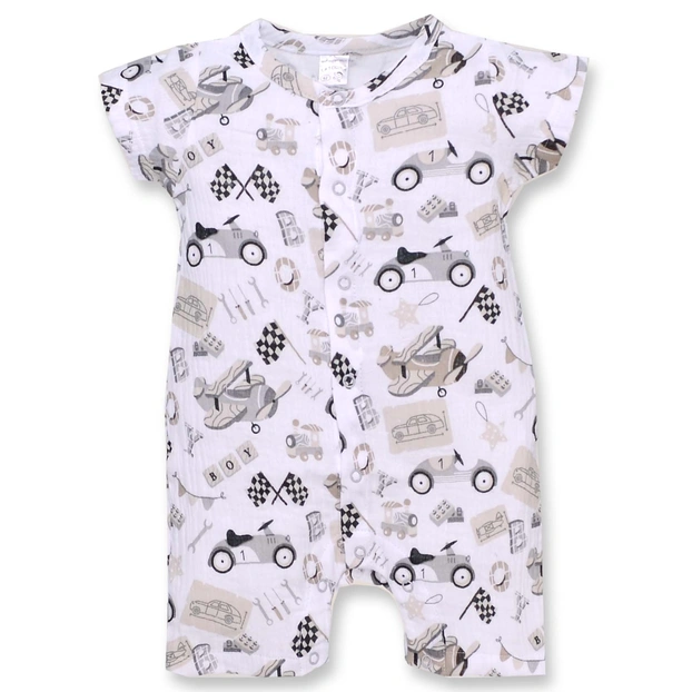 Пісочник уні, 62-86см, муслін 100% бавовна, білий з принтом фото Татошка