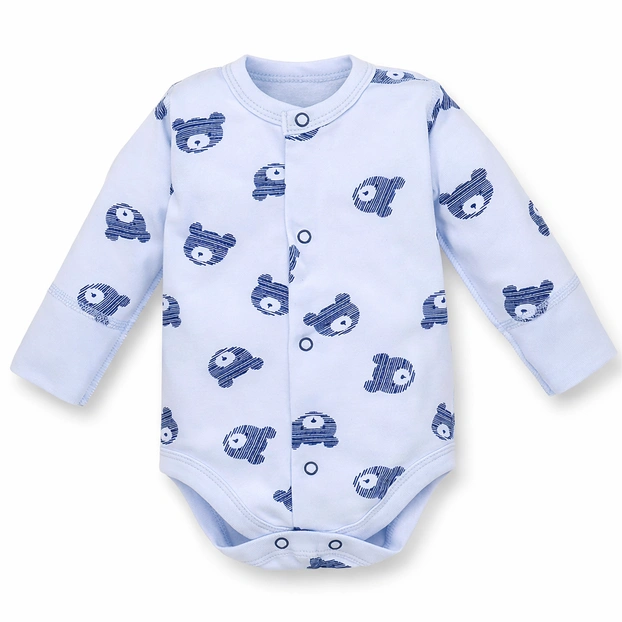 Боді уні, 56см, Футер 100% бавовна, блакитний с принтом фото Татошка