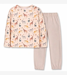 Піжама дитяча для дівчинки, р.92-110 см, кулір з еластаном, бежевий з принтом фото на tatoshka.ua