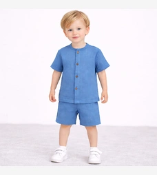 Комплект дитячий уні, р.104-110 см, муслін, синій фото на tatoshka.ua