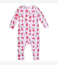 Детский комбинезон для девочки, р.80-86 см, кулир, белый с принтом. фото на tatoshka.ua